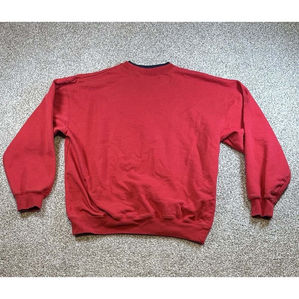 VTG 90s M&C Sportswear Crewneck Sweatshirt Womens L Red Cat Love - Picture 9 of 9